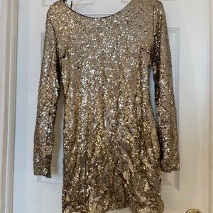 Gold Sequin - Open Back Dress